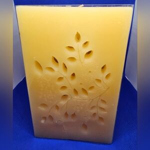 Beautiful Pure Beeswax Luminary Square Candle Holder Hand Carved